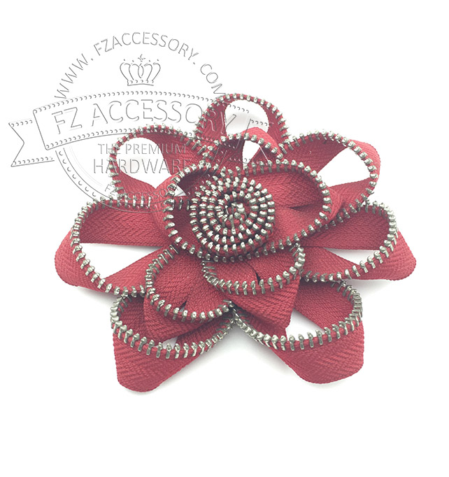 Zipper Art Brass Zipper Flower